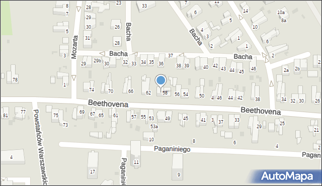 Gdańsk, Beethovena Ludwika, 60, mapa Gdańska
