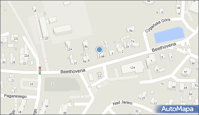 Gdańsk, Beethovena Ludwika, 6a, mapa Gdańska