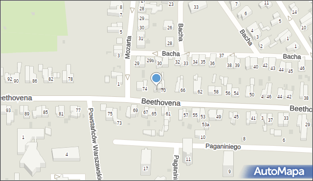 Gdańsk, Beethovena Ludwika, 72, mapa Gdańska