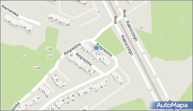 Gdańsk, Belgradzka, 13, mapa Gdańska