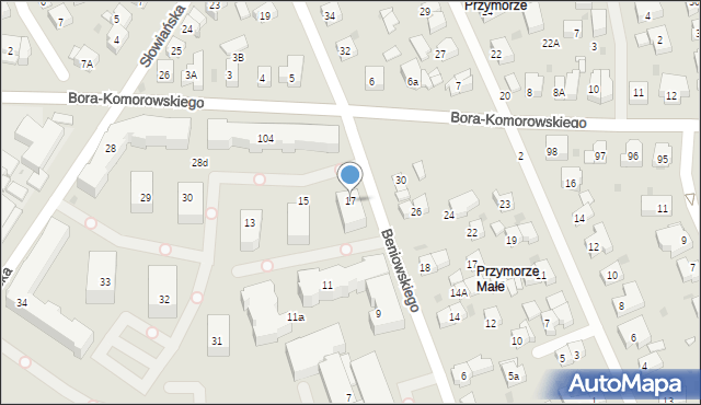 Gdańsk, Beniowskiego Maurycego, 17, mapa Gdańska