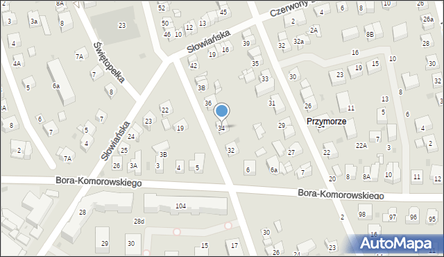 Gdańsk, Beniowskiego Maurycego, 34, mapa Gdańska
