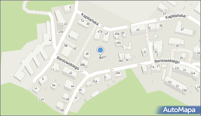 Gdynia, Beniowskiego Maurycego, 36A, mapa Gdyni