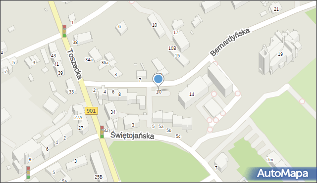 Gliwice, Bernardyńska, 10, mapa Gliwic