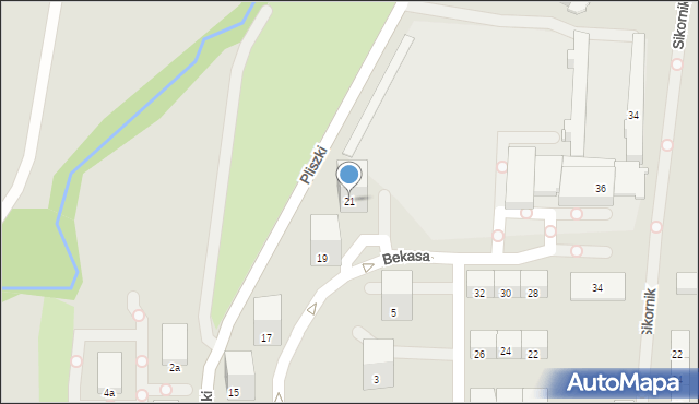 Gliwice, Bekasa, 21, mapa Gliwic