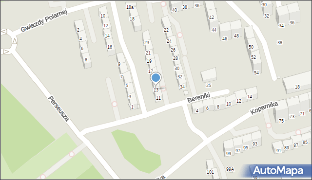 Gliwice, Bereniki, 13, mapa Gliwic