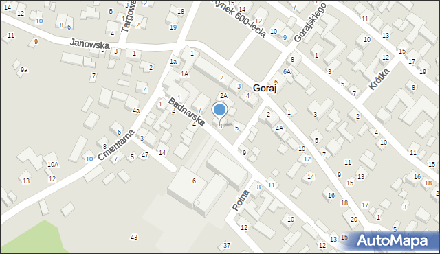 Goraj, Bednarska, 3, mapa Goraj