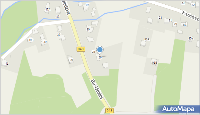 Grojec, Beskidzka, 26, mapa Grojec