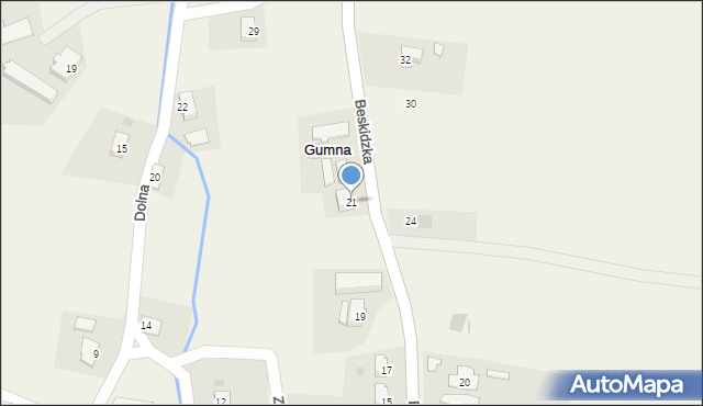 Gumna, Beskidzka, 21, mapa Gumna