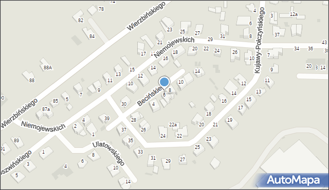 Inowrocław, Becińskiego Franciszka, 6, mapa Inowrocławia