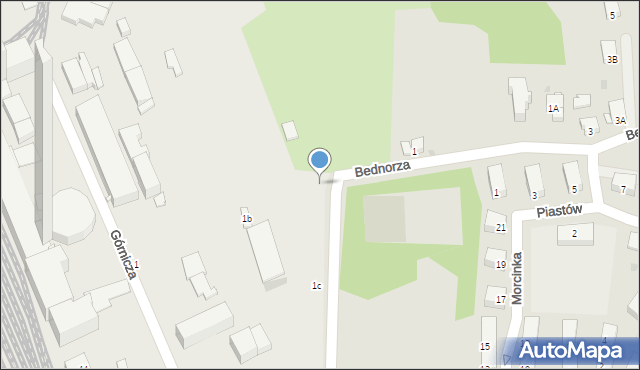 Jastrzębie-Zdrój, Bednorza Herberta, ks. bp., 1b, mapa Jastrzębie-Zdrój