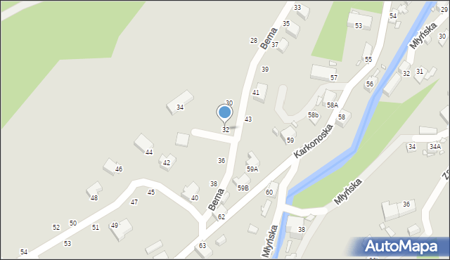 Jelenia Góra, Bema Józefa, gen., 32, mapa Jelenia Góra