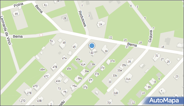 Józefów, Bema Józefa, gen., 41, mapa Józefów