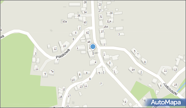 Kalwaria Zebrzydowska, Bernardyńska, 2, mapa Kalwaria Zebrzydowska