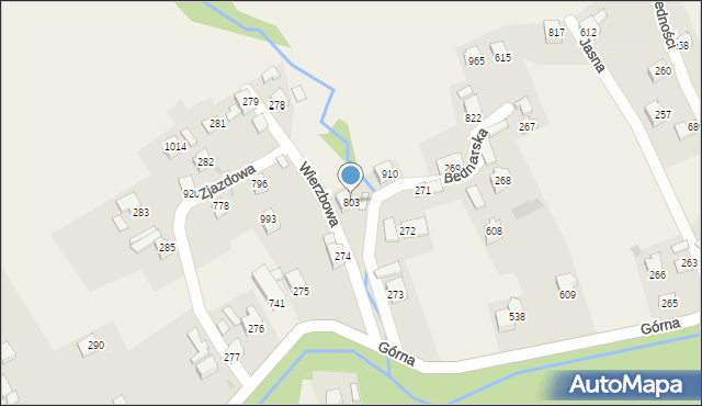 Kamesznica, Bednarska, 803, mapa Kamesznica