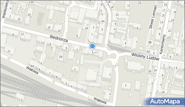 Katowice, Bednorza Herberta, ks. bp., 1, mapa Katowic