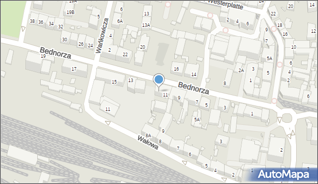 Katowice, Bednorza Herberta, ks. bp., 11A, mapa Katowic