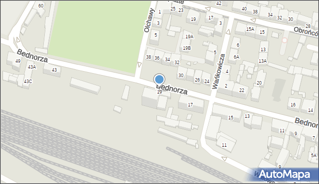 Katowice, Bednorza Herberta, ks. bp., 19, mapa Katowic