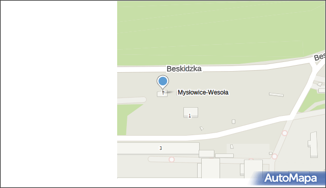 Katowice, Beskidzka, 7, mapa Katowic