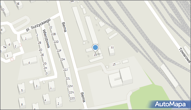 Kędzierzyn-Koźle, Bema Józefa, gen., 13, mapa Kędzierzyna-Koźle