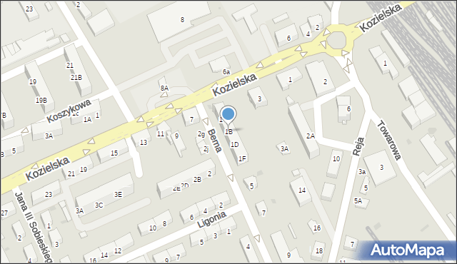 Kędzierzyn-Koźle, Bema Józefa, gen., 1B, mapa Kędzierzyna-Koźle