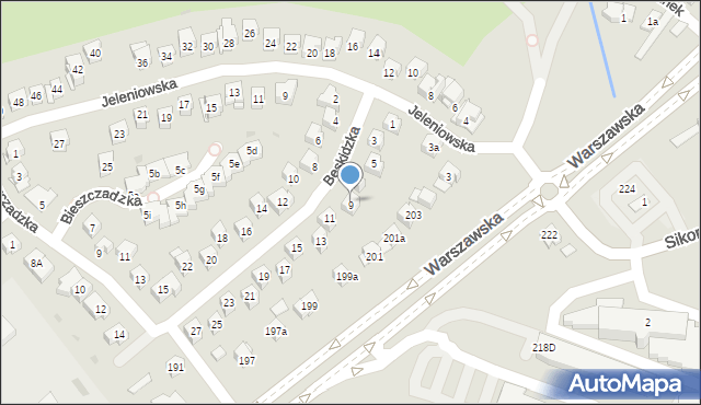 Kielce, Beskidzka, 9, mapa Kielc