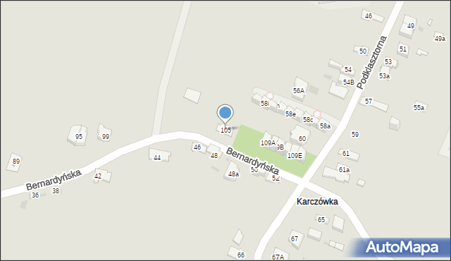 Kielce, Bernardyńska, 105, mapa Kielc