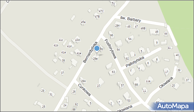 Kielce, Bernardyńska, 28f, mapa Kielc