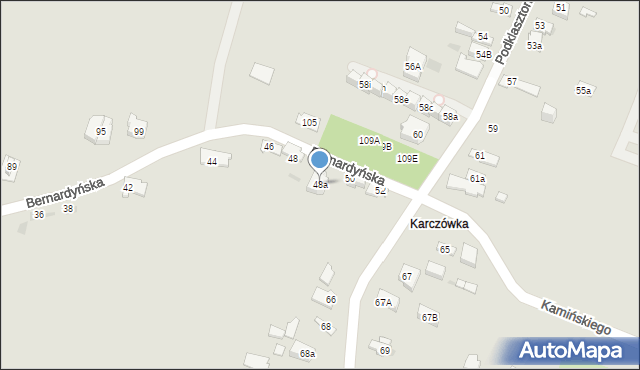 Kielce, Bernardyńska, 48a, mapa Kielc