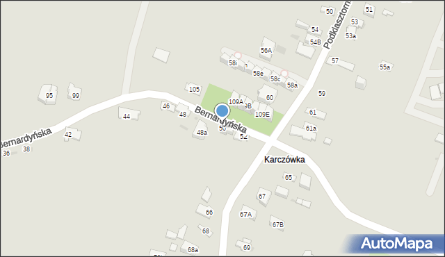 Kielce, Bernardyńska, 50, mapa Kielc