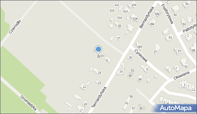 Kielce, Bernardyńska, 29, mapa Kielc