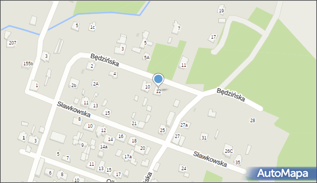 Kielce, Będzińska, 12, mapa Kielc