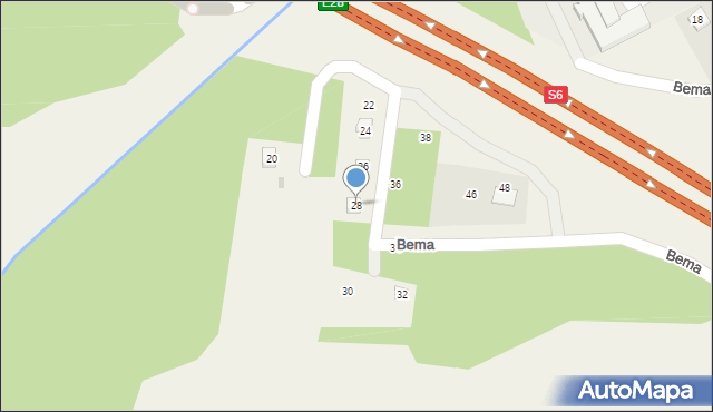 Kielno, Bema Józefa, gen., 28, mapa Kielno