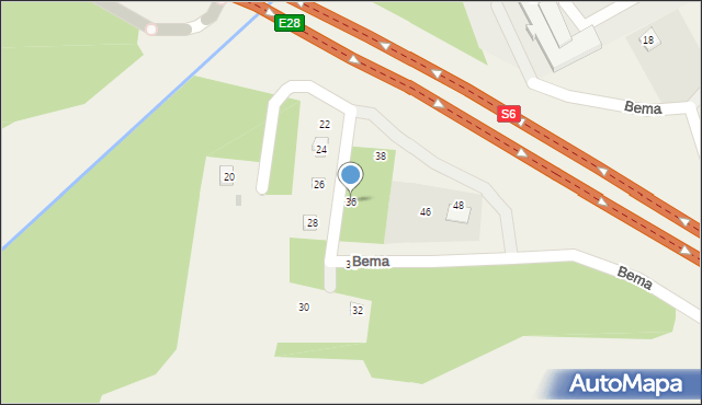 Kielno, Bema Józefa, gen., 36, mapa Kielno