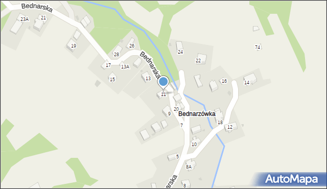 Kocierz Moszczanicki, Bednarska, 11, mapa Kocierz Moszczanicki