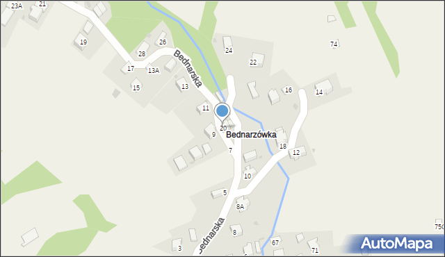 Kocierz Moszczanicki, Bednarska, 20, mapa Kocierz Moszczanicki