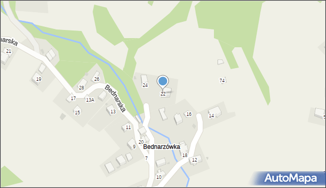 Kocierz Moszczanicki, Bednarska, 22a, mapa Kocierz Moszczanicki