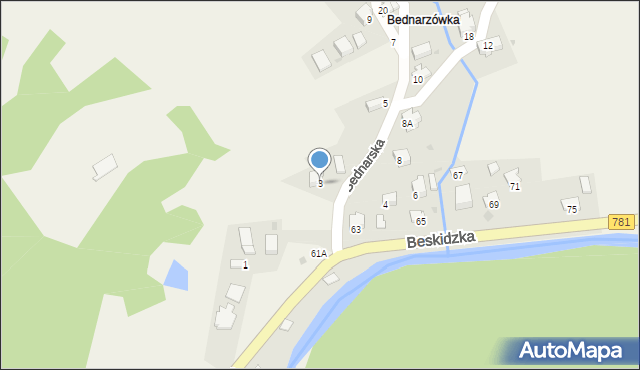 Kocierz Moszczanicki, Bednarska, 3, mapa Kocierz Moszczanicki