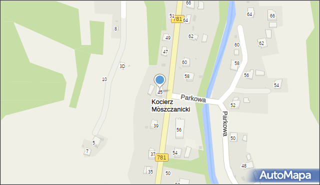 Kocierz Moszczanicki, Beskidzka, 45, mapa Kocierz Moszczanicki