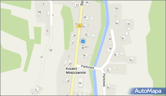 Kocierz Moszczanicki, Beskidzka, 60, mapa Kocierz Moszczanicki