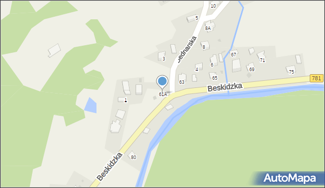 Kocierz Moszczanicki, Beskidzka, 61A, mapa Kocierz Moszczanicki