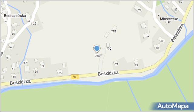 Kocierz Moszczanicki, Beskidzka, 75G, mapa Kocierz Moszczanicki