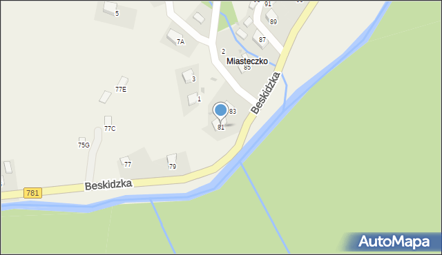 Kocierz Moszczanicki, Beskidzka, 81, mapa Kocierz Moszczanicki