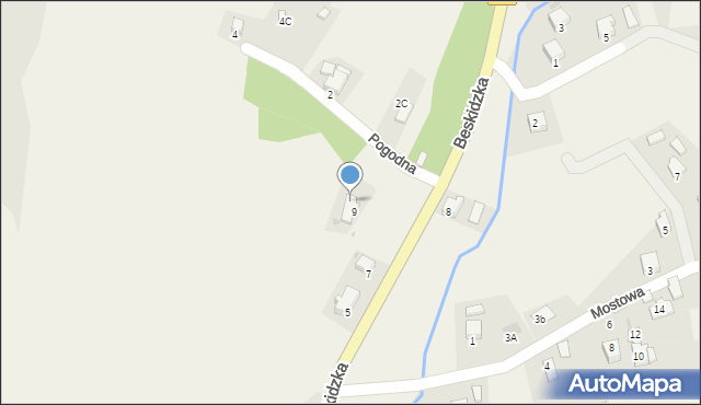 Kocierz Moszczanicki, Beskidzka, 9a, mapa Kocierz Moszczanicki