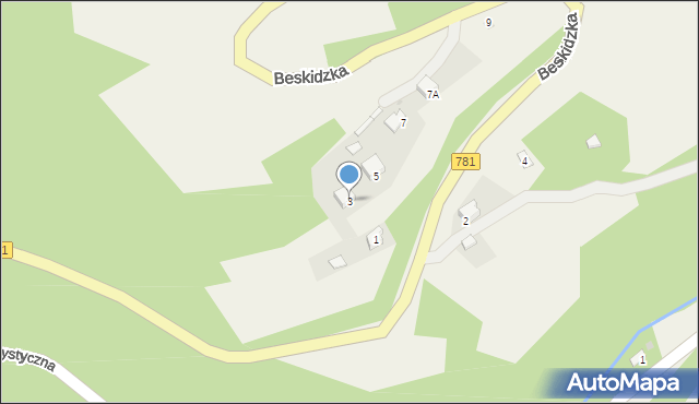 Kocierz Rychwałdzki, Beskidzka, 3, mapa Kocierz Rychwałdzki