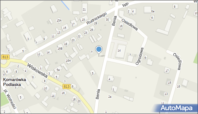 Komarówka Podlaska, Benia Juliana, 5, mapa Komarówka Podlaska
