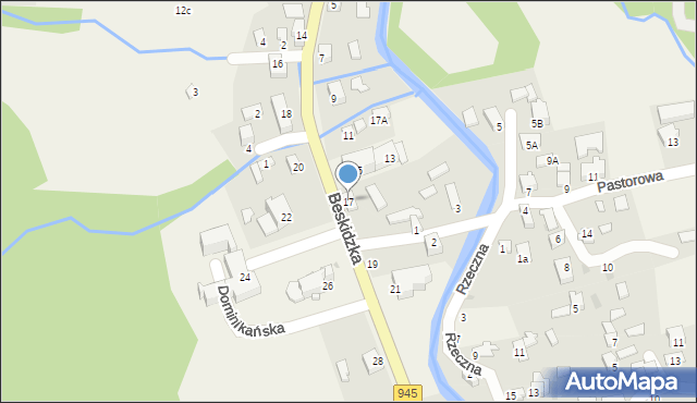 Korbielów, Beskidzka, 17, mapa Korbielów