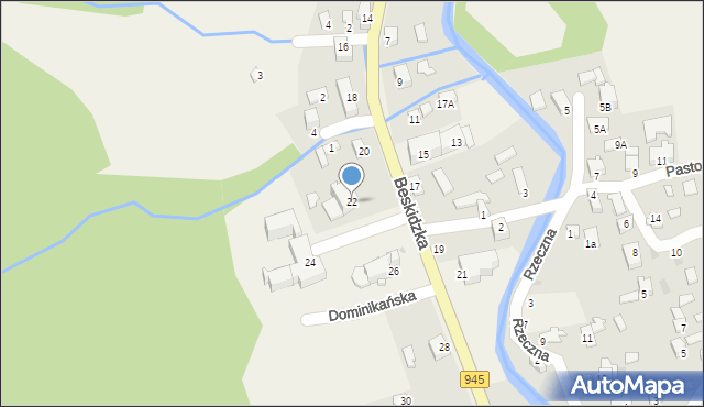 Korbielów, Beskidzka, 22, mapa Korbielów