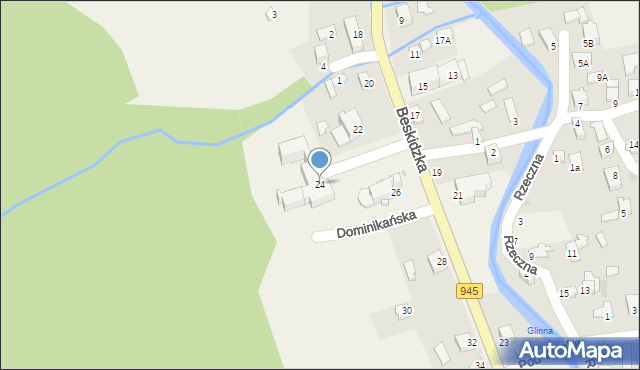 Korbielów, Beskidzka, 24, mapa Korbielów