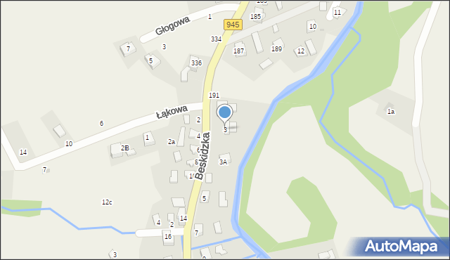 Korbielów, Beskidzka, 3, mapa Korbielów